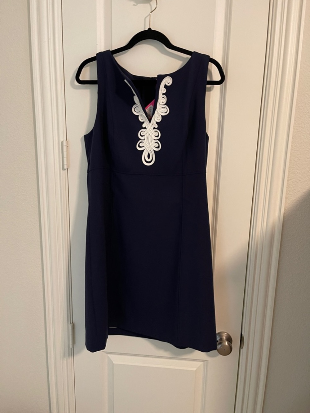 Lilly Pulitzer Navy Dress with White Trimmed V-Neck